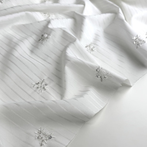 Сорочечная полоска белая с вышивкой