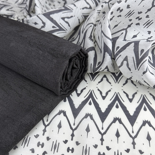 картинка Ткань плательно-костюмная «Крафт» цвет графит от интернет магазина