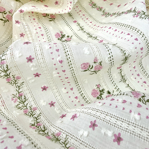 картинка Хлопок "Прованс" розовые цветочки от интернет магазина