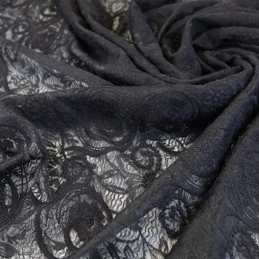 картинка Трикотаж "Вензеля" цвет черный от интернет магазина