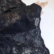 Трикотаж "Вензеля" цвет черный