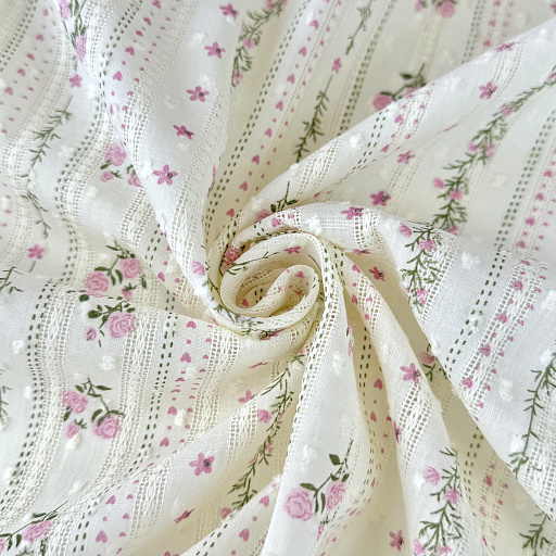 картинка Хлопок "Прованс" розовые цветочки от интернет магазина