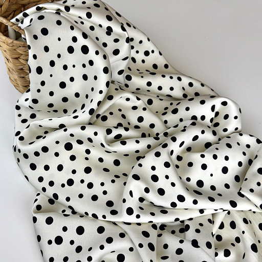 картинка Вискозный шелк "Горошек" мелкий на фоне айвори от интернет магазина