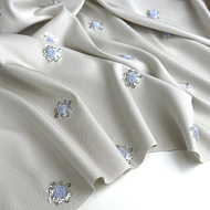 Плательно-костюмная беж с вышивкой