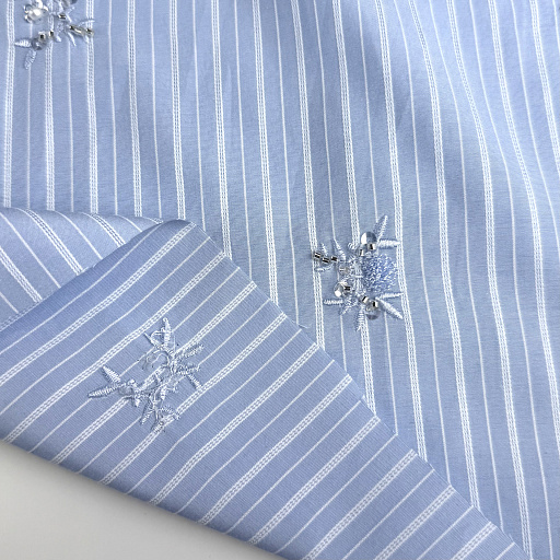 картинка Сорочечная полоска голубая с вышивкой от интернет магазина