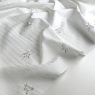 Сорочечная полоска белая с вышивкой