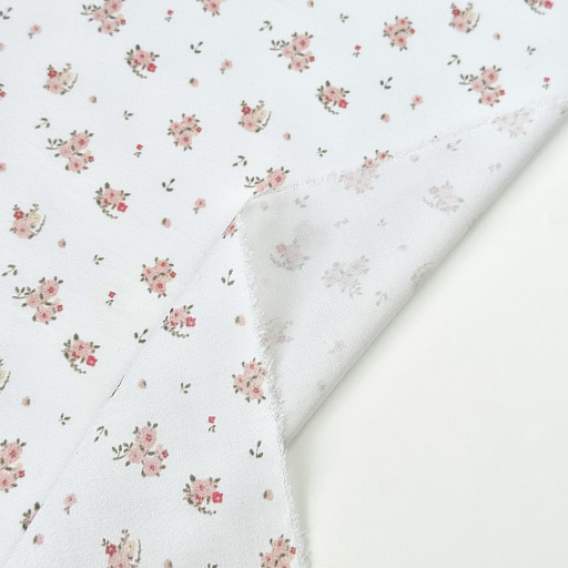 картинка Ткань плательная "Розочки" белые от интернет магазина