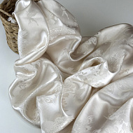 Вискозный шелк жаккардовый "Императорский павлин" шампань