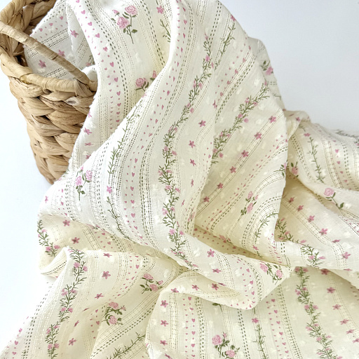 картинка Хлопок "Прованс" розовые цветочки от интернет магазина