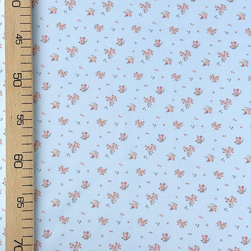 картинка Ткань плательная "Розочки" голубые от интернет магазина