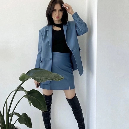 картинка Эко-кожа голубая от интернет магазина