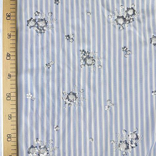 картинка Сорочечная полоска голубая с вышивкой от интернет магазина