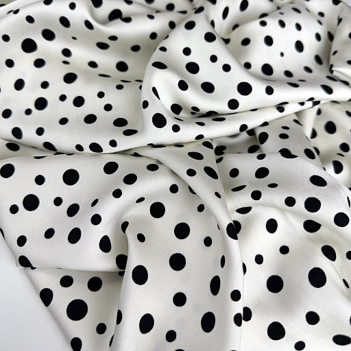 картинка Вискозный шелк "Горошек" мелкий на фоне айвори от интернет магазина