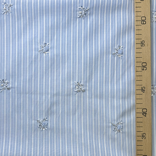 картинка Сорочечная полоска голубая с вышивкой от интернет магазина