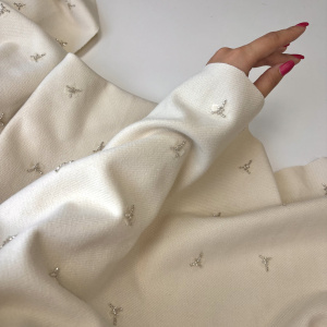 Ткань костюмная "Сайма" молочный