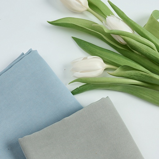 картинка Ткань плательная "Тенсел-лен" цвет голубой от интернет магазина