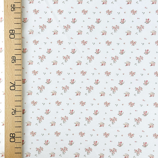 картинка Ткань плательная "Розочки" белые от интернет магазина
