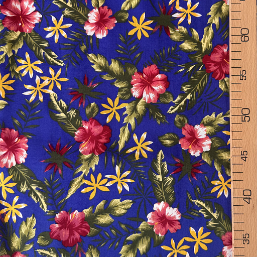 картинка Поплин "Тропики" син от интернет магазина