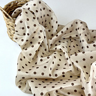 Шифон в горошек беж