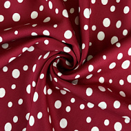 Вискозный шелк "Горошек" мелкий бордо
