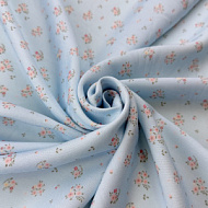 Ткань плательная "Розочки" голубые