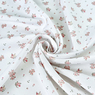 Ткань плательная "Розочки" белые