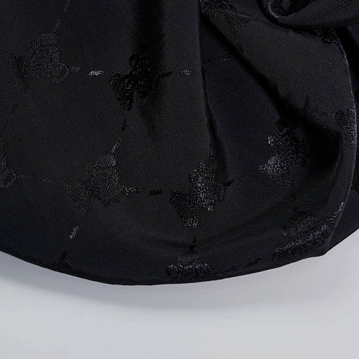 картинка Вискозный шелк жаккардовый "Мишки" черный от интернет магазина