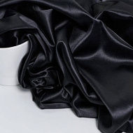 Атлас плательно-костюмный черный