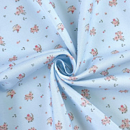 Ткань плательная "Розочки" голубые