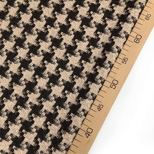 картинка Ткань пальтовая "Лапка" коричневый от интернет магазина
