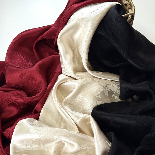 картинка Вискозный шелк жаккардовый "Императорский павлин" шампань от интернет магазина