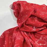 Вискозный шелк "Зодиак" красный мелкий