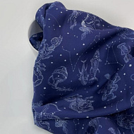 Вискозный шелк "Зодиак" синий мелкий